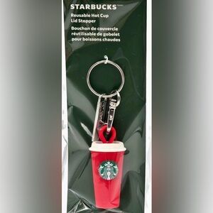 NEW Starbucks RED CUP Hot & Cold Drink Stopper- Bag Charm / Keychain - 2025